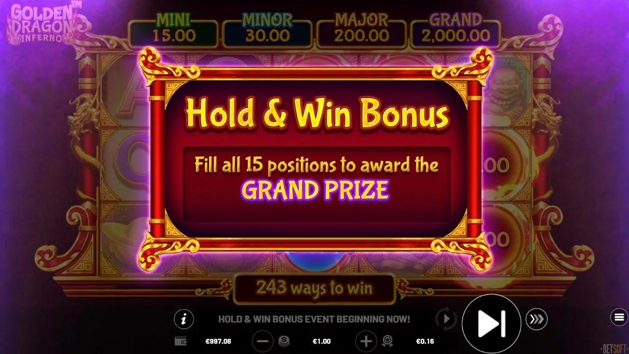 Golden Dragon Inferno — bonus
