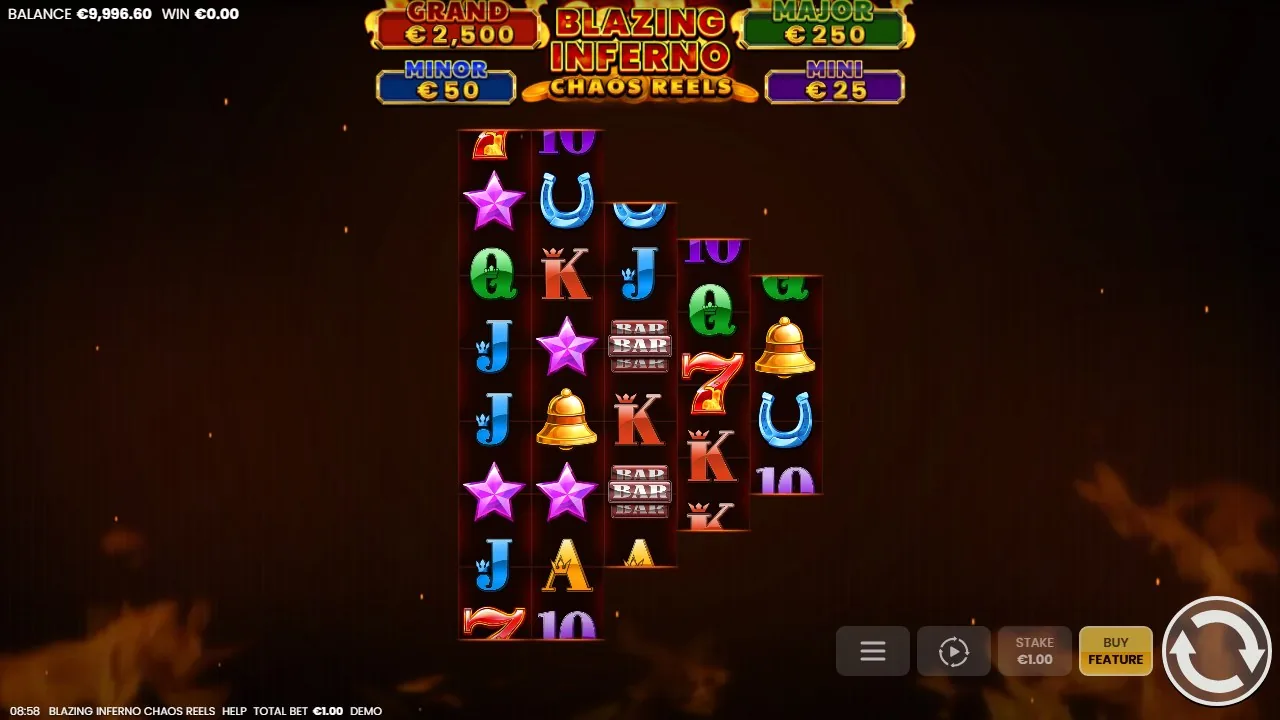 Blazing Inferno Chaos Reels — basspel