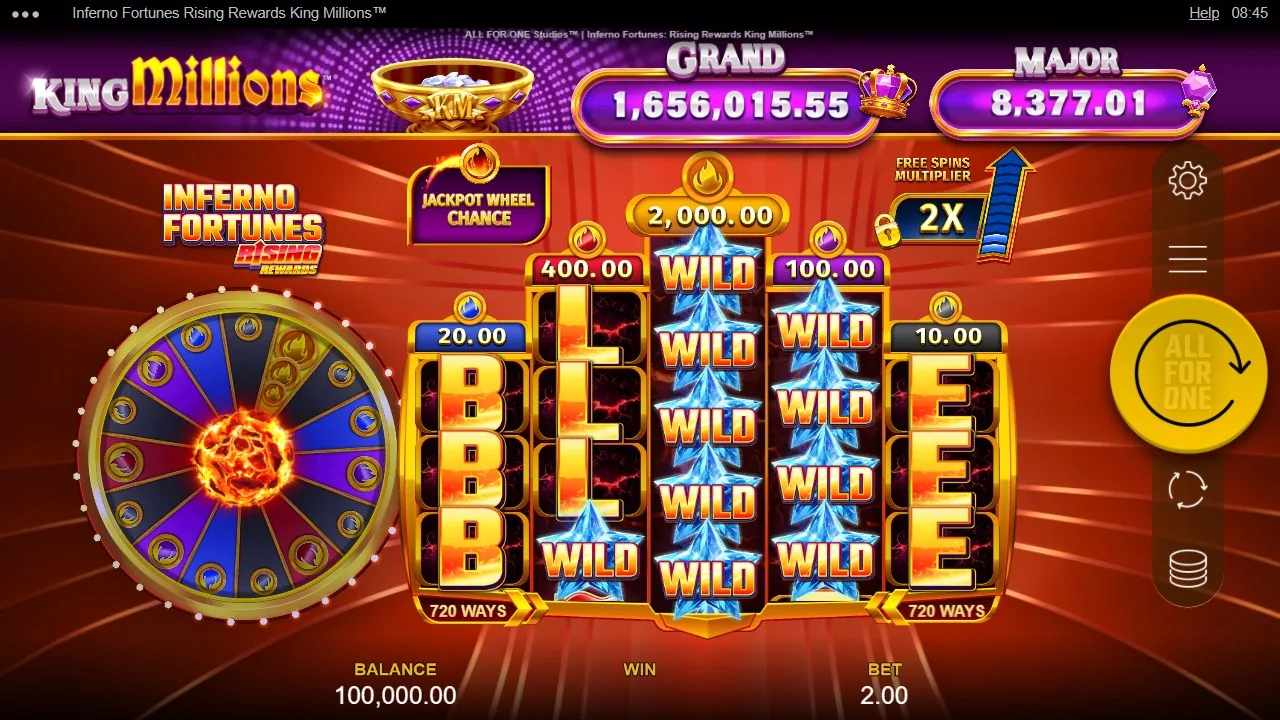 BLAZE FREE SPINS-läget på hjulet