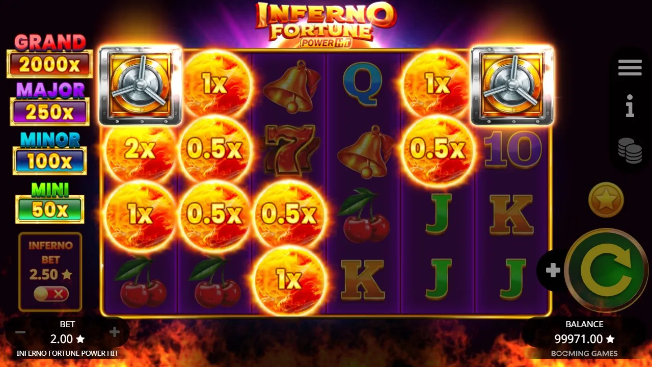 Inferno Fortune Power Hit — myntfunktion med 8× multiplikatorer
