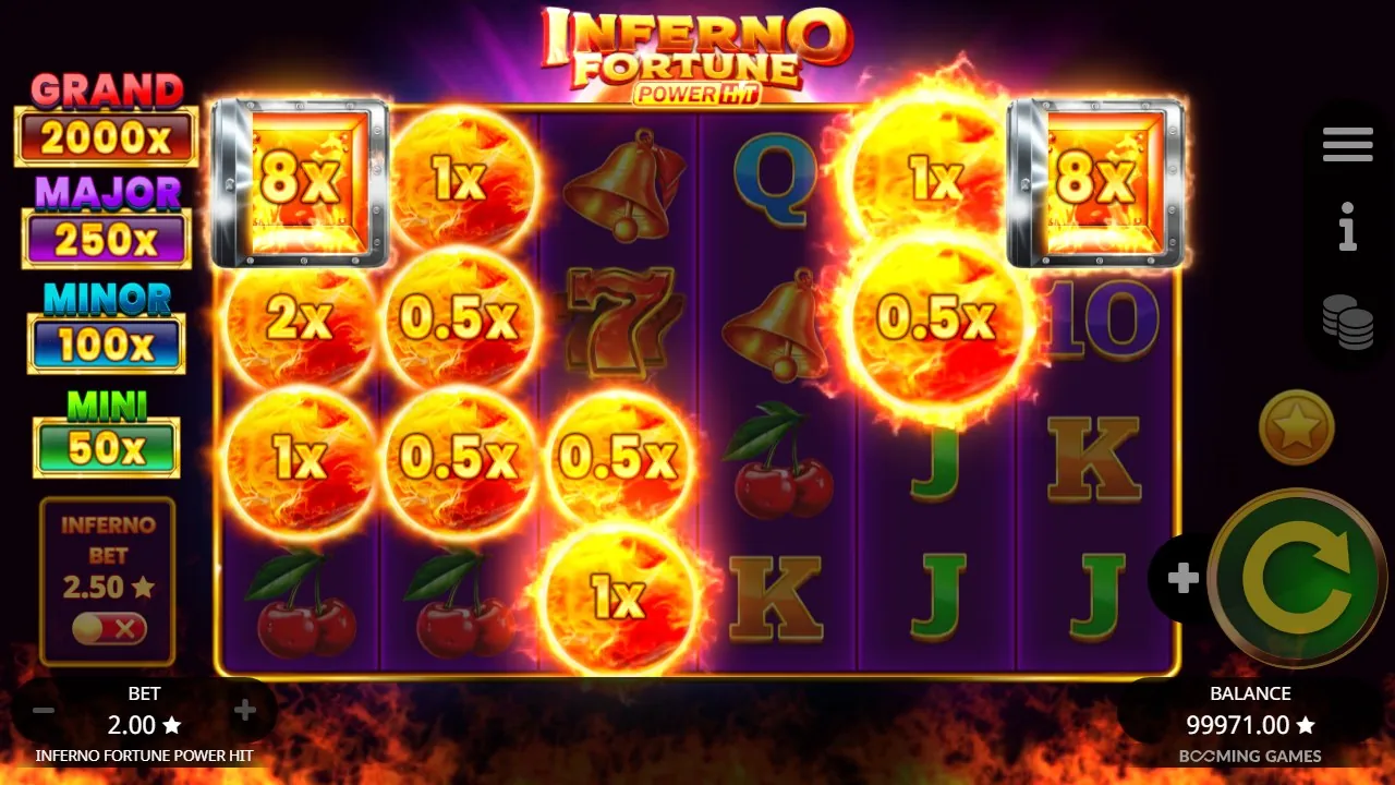 Inferno Fortune Power Hit — vinst på 32,00