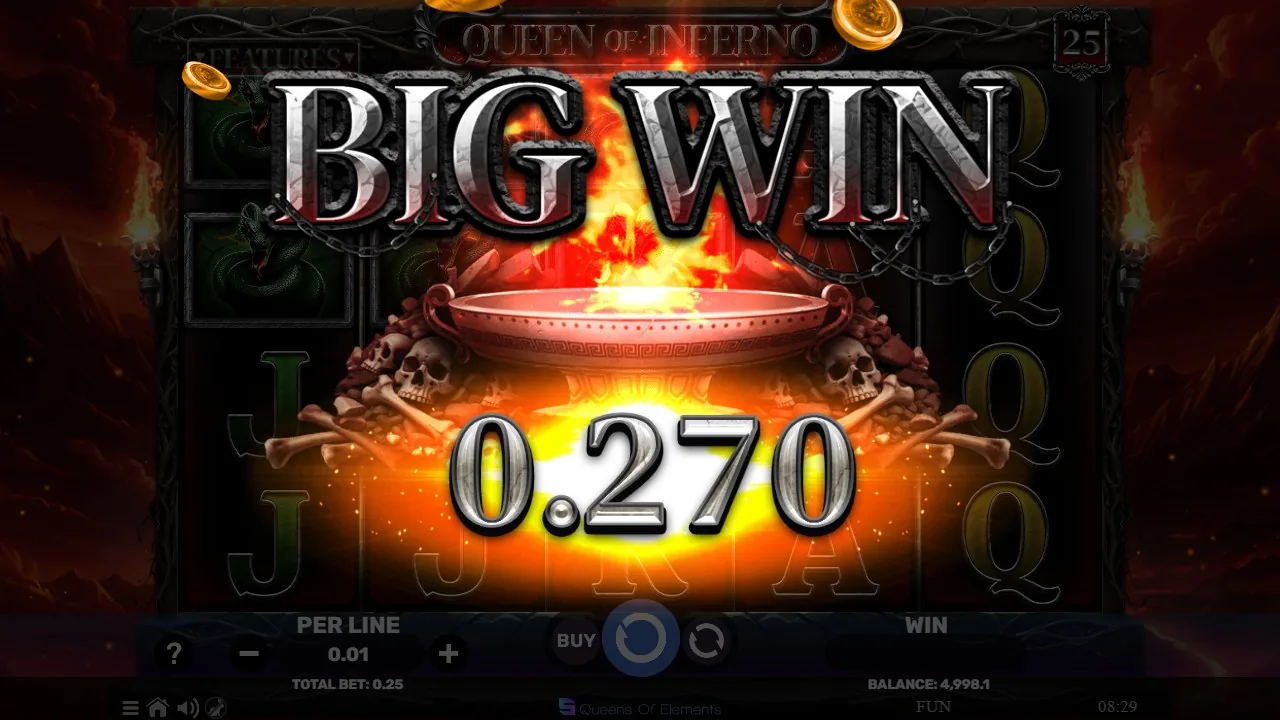 Queen of Inferno — Big Win på 0,27