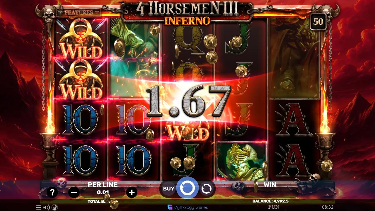 4 Horsemen 3 - Inferno — sessionens största vinst på 1,67