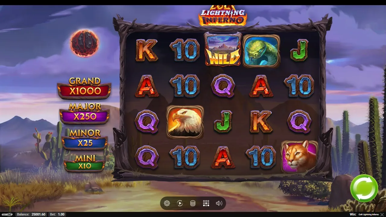 Basspel i Colt Lightning Inferno under åskmoln