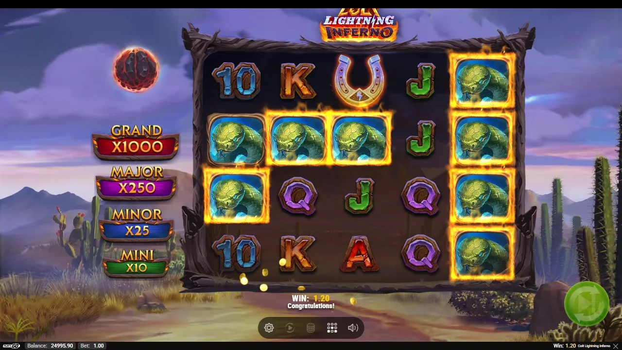 Guldramat Hold & Win-läge med låsta symboler